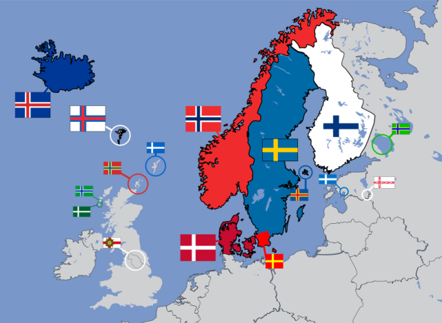 北欧清一色“十字旗”，到底是谁抄袭谁？