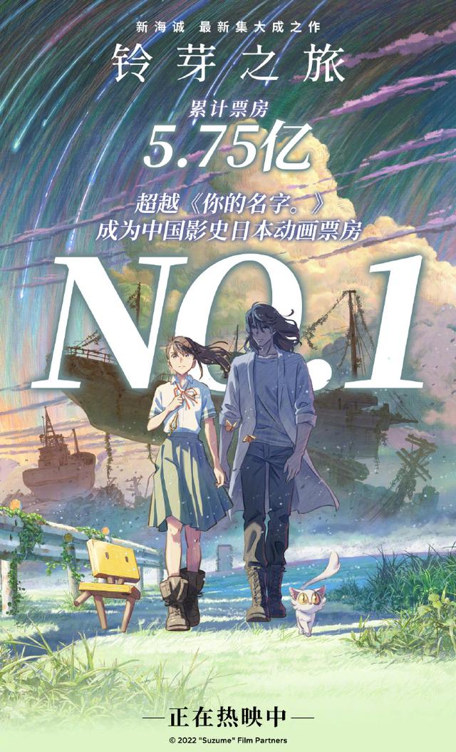 超越《你的名字》，《铃芽之旅》成中国影史日本动画电影票房第一