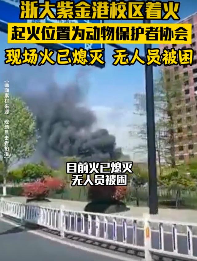 浙大紫金港校区发生火灾。网友：谁的毕业论文没了？
