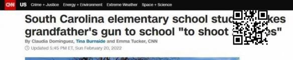 美国一小学生带枪进入学校竟称想要“射杀僵尸”？