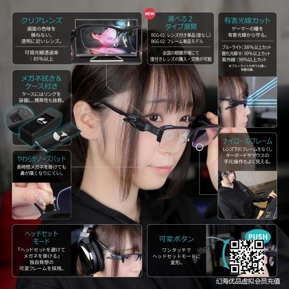 日厂推出戴耳机不痛的电竞镜框 伊织萌代言还秀好身材