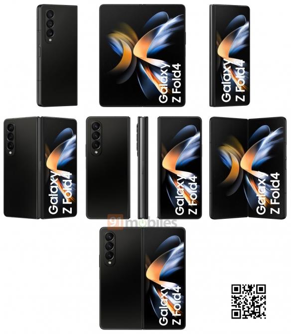 三星折叠屏Galaxy Z Fold4/Flip4所有颜色版本渲染图
